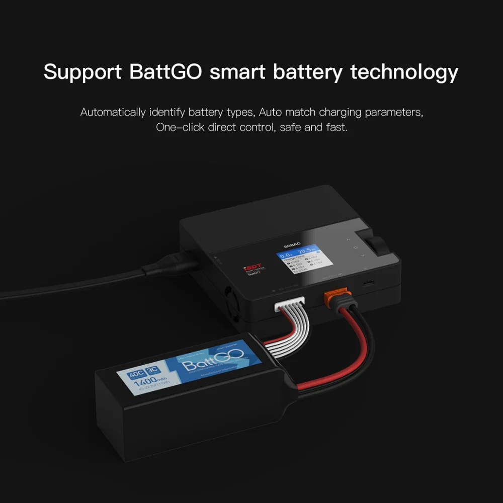 ISDT 608AC Battgo Lipo Battery Charger AC/DC Smart Charger for Life, Lilon, LiPo, LiHv/Pb/NiMH Battery Balance Charger Discharge