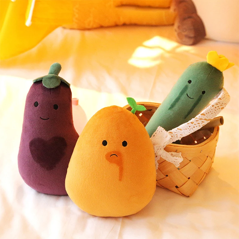 Weiche Plüsch Stofftiere Niedlich Graffiti Aubergine Kartoffel Luffa Gesicht Wechselnden Graffiti Mini Gemüse Plushie Room Decor Spielzeug Kinder