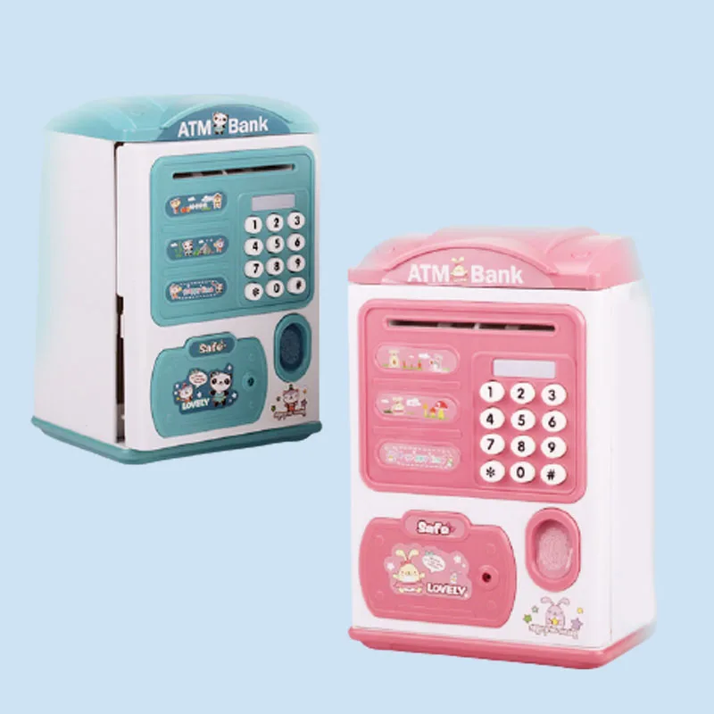 حصالة على شكل حيوان إلكترونية للأطفال ، حصالة بصمات الأصابع ، صندوق توفير كبير للعملات المعدنية ، حصالة نقود أصلية