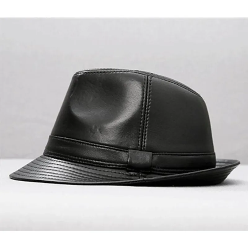 XdanqinX-Sombrero de cuero genuino para hombre, gorros de Jazz de piel de oveja, marcas de tendencia de moda, otoño