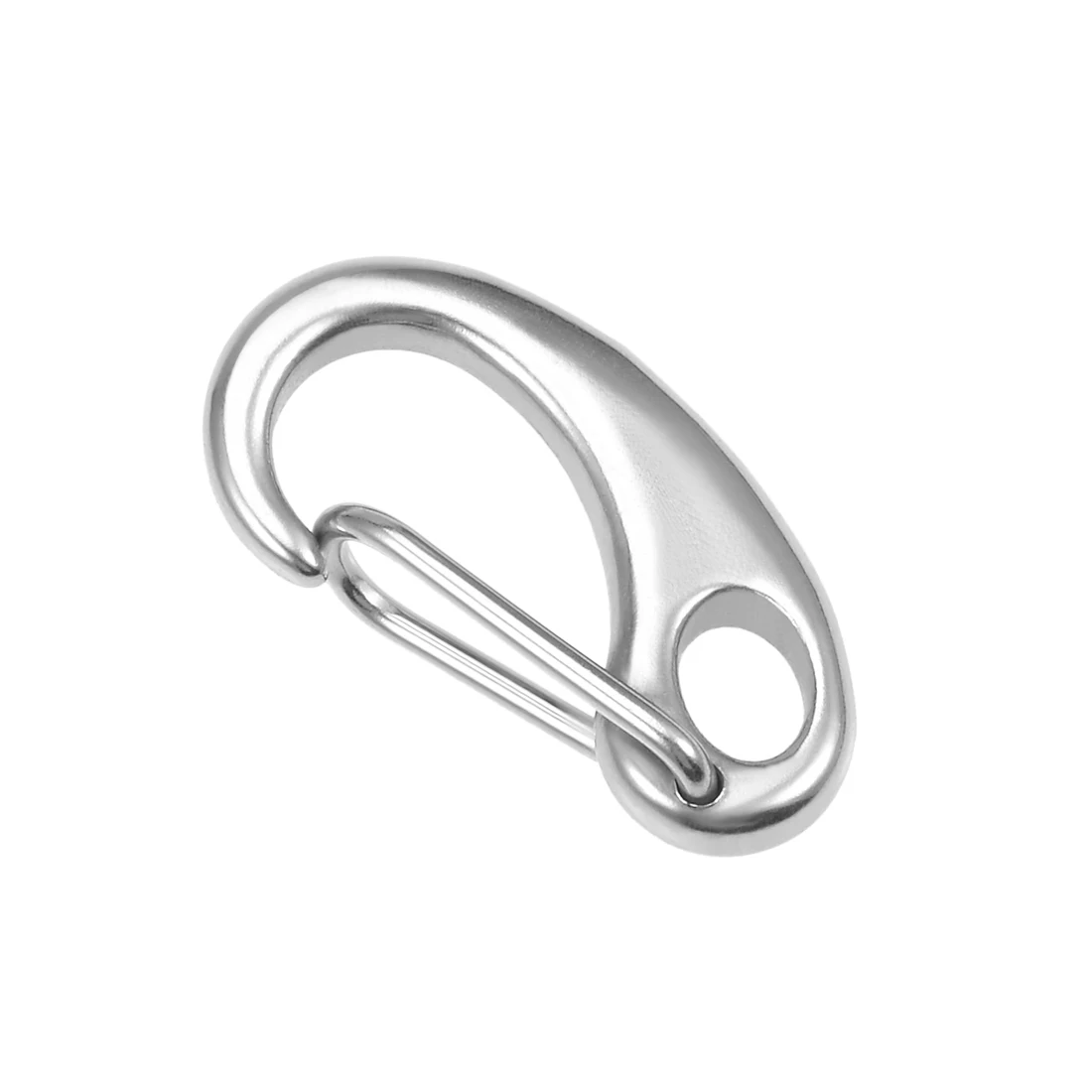 uxcell 1Pcs 30mm Carabiner Snap Hook 304 Stainless Steel Spring Gate Snap Hook Clip Marine Grade Lobster Claw Silver Tone