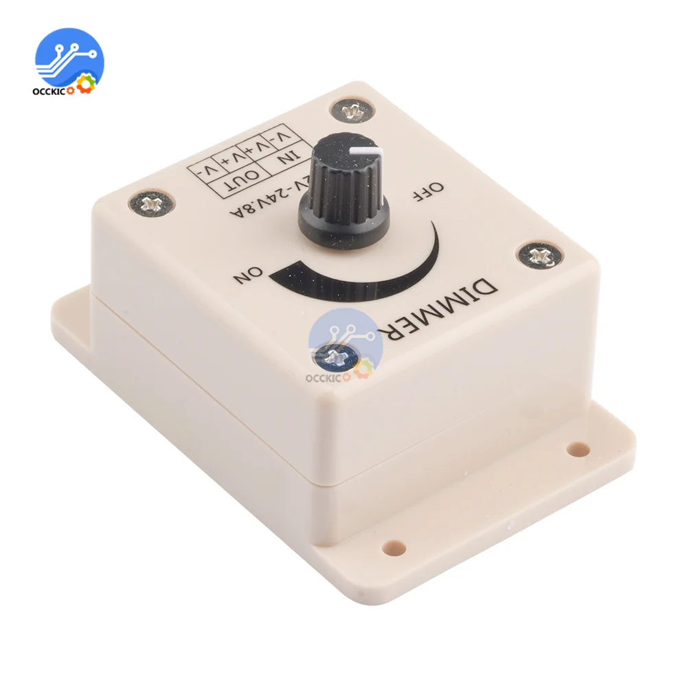 DC 12V 24V 8A LED Dimmer Switch Voltage Regulator Adjustable Controller Power Supply for Smart Home Brightness Lamp Bulb Strip