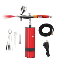 Electric Spray Painting Airbrush Gun With Compressor Set Noiseless Feed Air Brush Pneumatic Pen for Art Nail Manicure Craft Tool