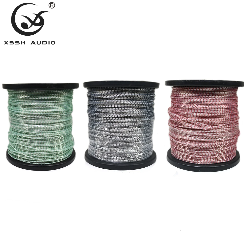 XSSH 오디오 OEM ODM 1코어 단일 코어 OFC 구리 은도금 1.8mm DIY 바나나 플러그 케이블 색상 스피커 코드 케이블 와이어