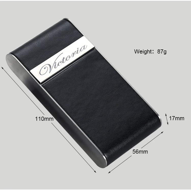 Rot Schwarz 100mm Schlanke Zigarette Fall Box Mode Edelstahl PU Leder Name Individuelles LOGO Rauchen Geschenk Für Freundin frauen – Detail 6