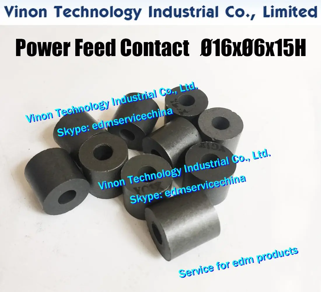 (5PCS Pack) Ø16xØ6x15Hmm Power Feed Contact edm spare parts for WEDM-HS/MS machines. outer dia. 16mm, inner diameter 6mm