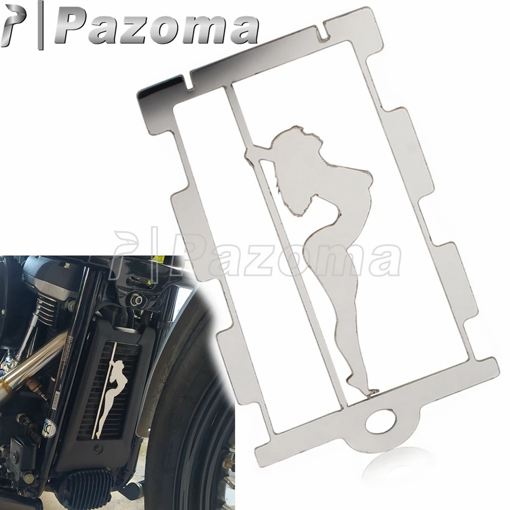 Stainless Steel Sexy Girl Motorcycle Radiator Cover Protector Guard For Harley Softail Fat Boy Street Bob Low Rider FLDE 18-2021