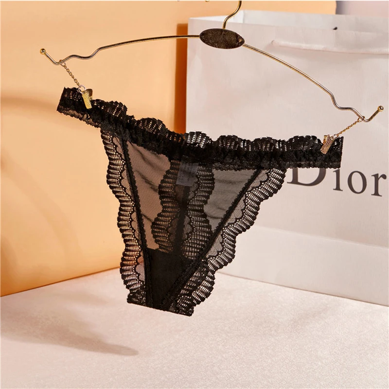 Women\'s Thong  Sexy Lace Panties Women Solid Briefs Seamless Transparent G-String Low Waist Sexy Mesh Underpants Female Lingerie