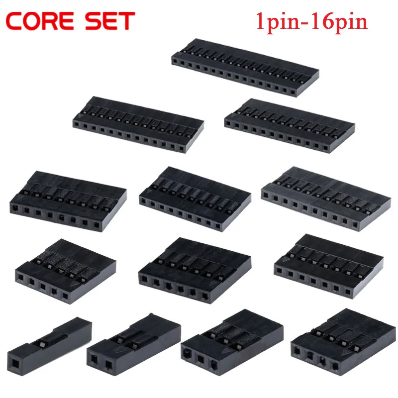 20PCS  Dupont Connector Shell 2Pin 3Pin 4Pin 5Pin 6Pin 7Pin 8Pin 9Pin 10Pin 12Pin 13Pin Single Row 2.54 mm Through Hole Housing