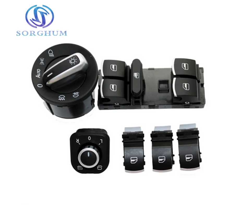 

6PCS Window Mirror Headlight Switch for V W J etta 6 G olf 5 6 Tiguan Passat B6 CC 5ND959857 5ND941431B 5ND 941 431 B