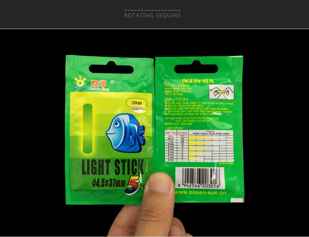 500 Stück 4,5x37mm Leuchtstäbe für Angeln, Nachtleuchtende Angelruten, Chemische Fluoreszierende Leuchtstäbe, Nützlich für Angeln und Pesca – Detail 7