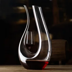 1500ML Große Decanter Handgemachte Kristall Rotwein Brandy Champagner Gläser Decanter Flasche Krug Ausgießer Belüfter Für Familie Bar