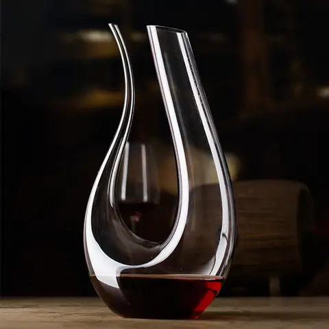 1500ML 큰 디켄터 수제 크리스탈 레드 와인 브랜디 샴페인 안경 디켄터 병 주전자 Pourer Aerator For Family Bar