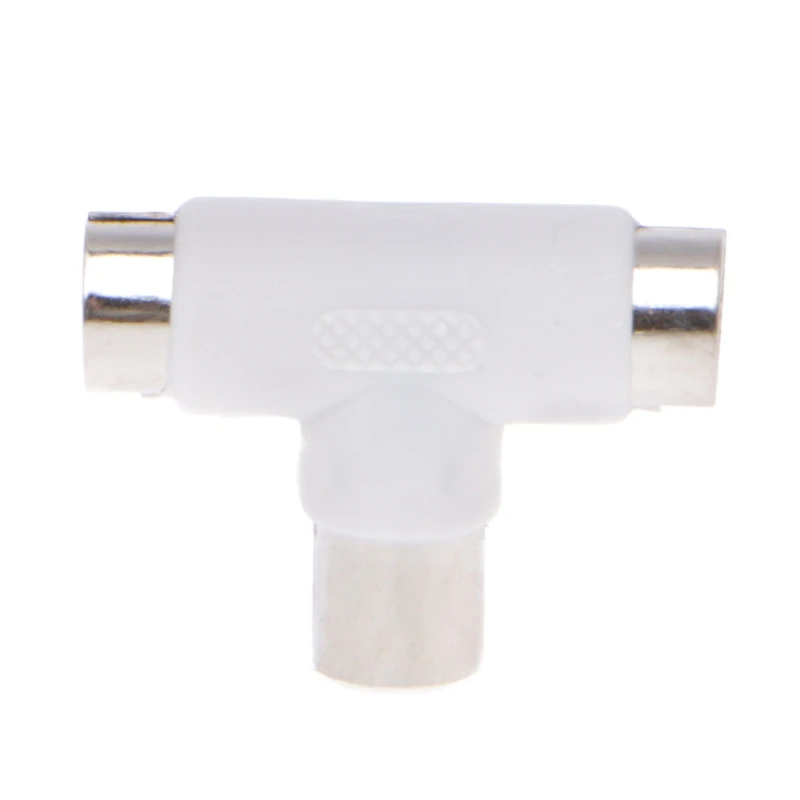 Adattatore per connettori maschio a 2x femmina a 2 vie TV T Splitter antenna coassiale