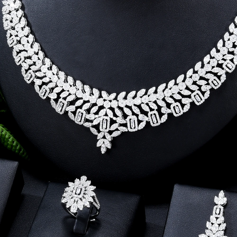 

GODKI Trendy Fashion 4PCS Luxury Waterdrop Indian Jewelry Sets For Women Wedding Party Indian Dubai Bridal jewelry Sets