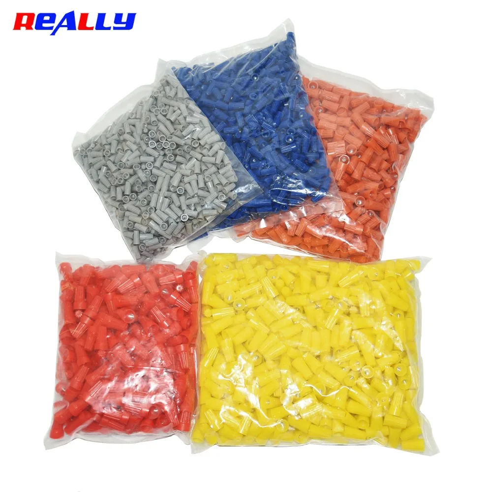 1000. 250.100-teiliges Schraubklemmen-Sortiment 22-8 AWG Elektrische Klemmen Blau Grau Orange Rot und Gelb Schraubklemmen – Detail 2