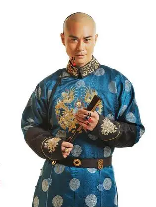 Film TV Dragon Robe Qing Dynasty Court gown man Emperor stage show theater costume Manchu Prince clothing imperial robe