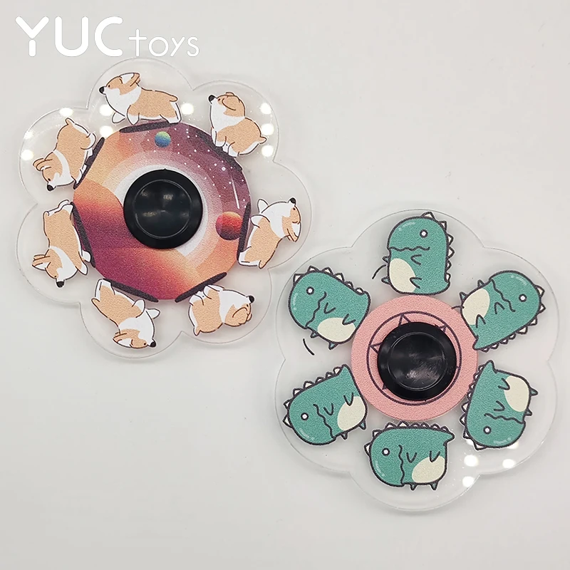 Fidget Spinner Anime Toys Running Finger Hand Gyro Bearing Cute Relief Stress Dynamic Cat Cartoon EDC Children 2021 Novel Gifts