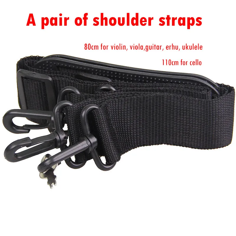 One pair Black shoulder strap for violin, viola, cello, guitar, erhu, ukulele，violin accessories