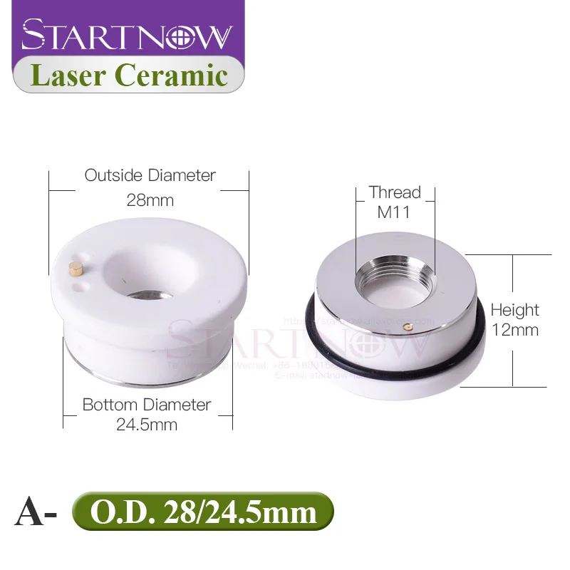 Startnow Laser Ceramic Spring Nozzle Holder For Cutting Machine Welding Head O.D.28/32mm OEM WXS HANS Raytools Ceramic Ring Part