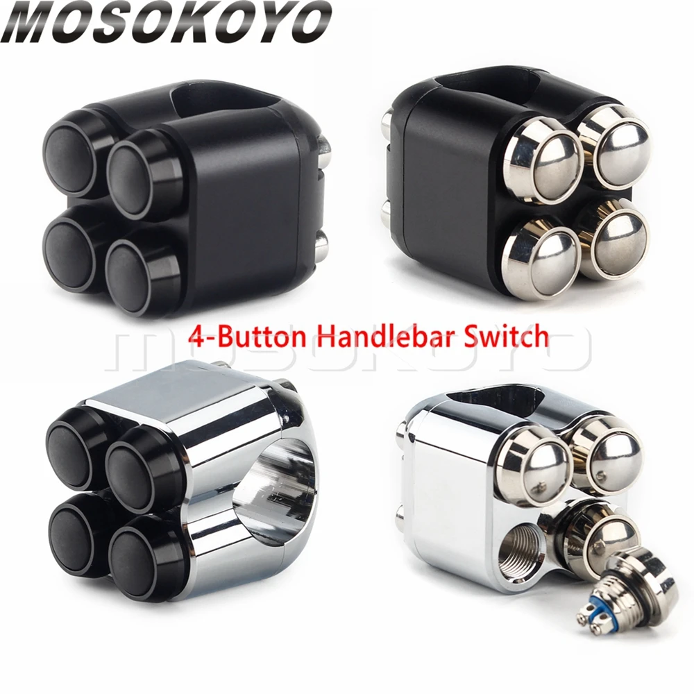 3&4 Buttons Motorcycle Switch 22mm 25mm Handle Controller Switches M-Unit Lights Starter Horn Universal 7/8\