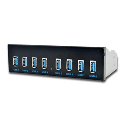 8 Port USB Hub USB3 5.25 USB 3.0 Front Panel Splitters USB 3.0 Hub for PC USB-HUB Multiple USB3.0 HUB Splitter Hubs for Computer