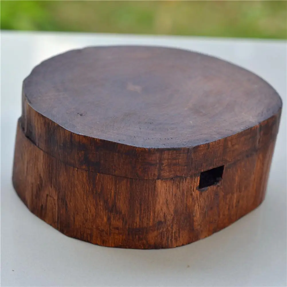 55% Dropshipping!!Tree Stump Shape Ash Tray with Lid Wood Art Collection Smoking Ashtray for Home