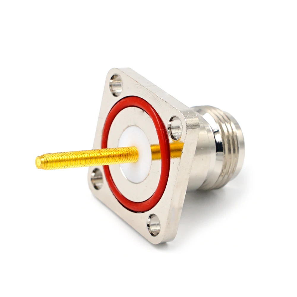 Wasserdichte N Weibliche 4 Loch panel Mount Jack RF stecker mit Flansch 25x25 4-loch panel mount N typ weibliche jack quadratische platte – Detail 2