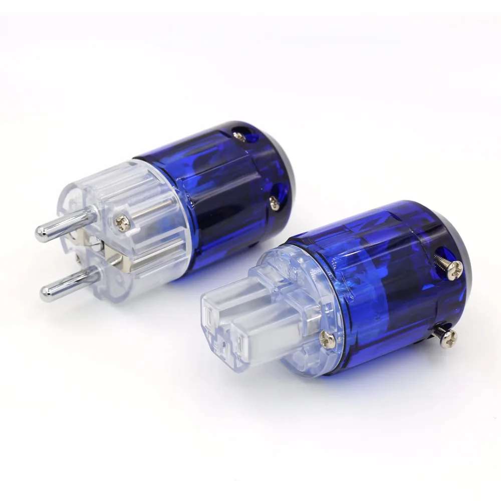 P037etr 1 paar hohe qualität hifi messing P-037e + reines kupfer C-037 rhodiniert eu power stecker ac kabel netzstecker – Detail 6