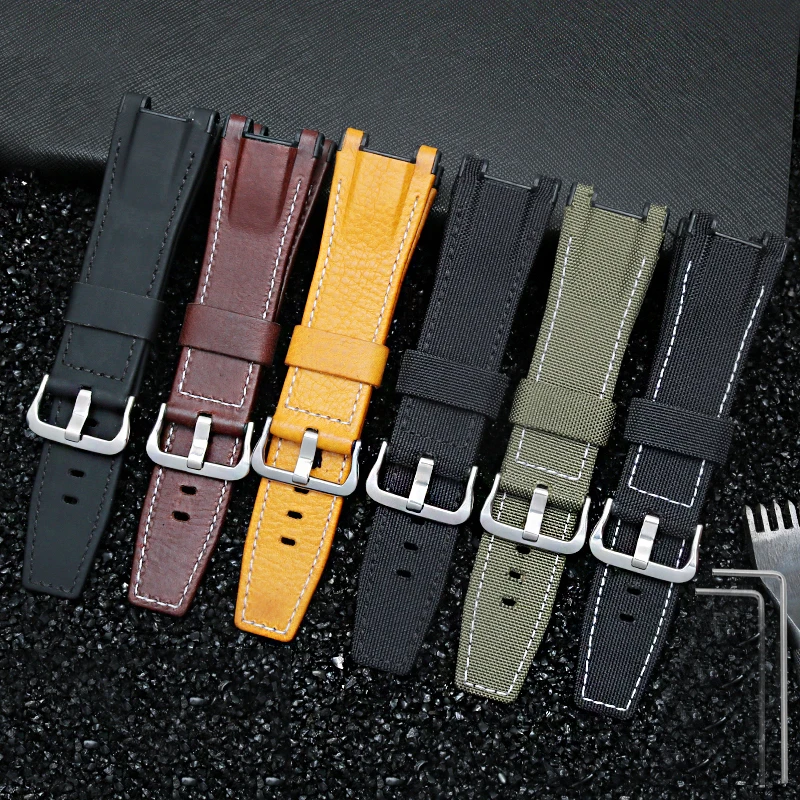 Genuine leather bracelet for casio GST-B100/S130/W300GL/400G/W330 GST-W120L/S120/W130L/S100/S110 watch strap mens watchband 26mm