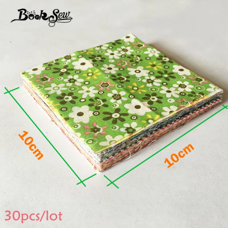 Booksew 30 Pieces/Lot 10cmx10cm Charm Pack Cotton Fabric Patchwork Bundle Fabrics Tilda Cloth Sewing Dolls Tecido Quilting