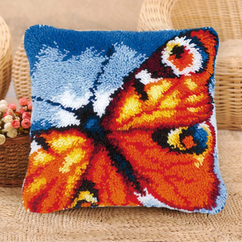 

Natural Scenery Smyrna Foamiran For Needlework Button Package DIY Latch Hook Rug Boutique Butterfly Carpet Embroidery Pillow