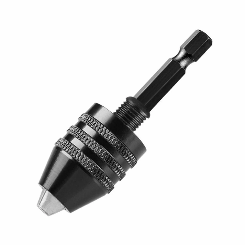 Mini Keyless Drill Chuck 0.3-8mm Self-Tighten Electric Drill Bits Collet Fixture Tools 1/4" Hex Shank Quick Change Converter