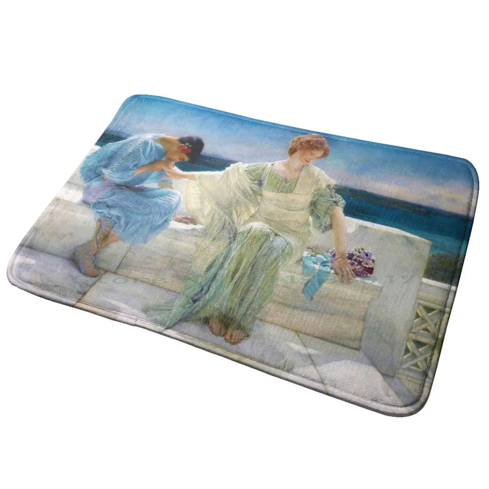 12 , 000pixel-500dpi-Lawrence Alma Tadema-Ask Me No More-Digital Remastered Edition Entrance Door Mat Bath Mat Rug Alfa Tauri