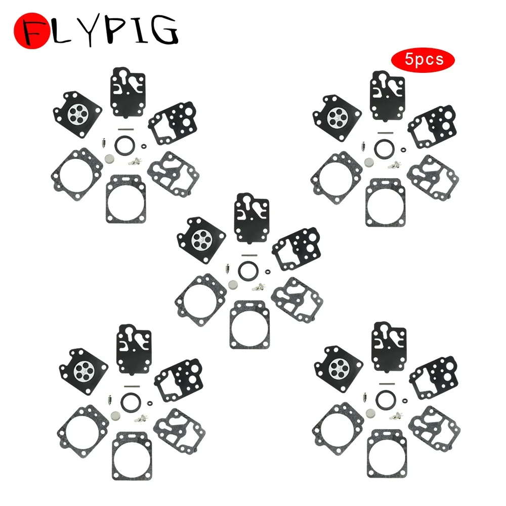 5Pcs Carburetor Carb Repair Rebuild Gasket Kit  For Walbro K20-WYJ D20-WYJ Echo Husqvarna Toro Ryobi Honda Homelite Trimmer