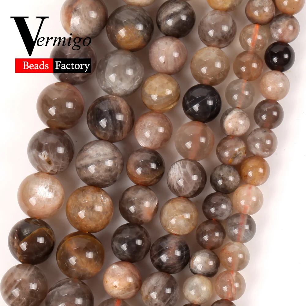 

6/8/10mm Natural Gemstones Black Sunstone Beads Round Loose Stone Beads for Jewelry Making Diy Bracelet Necklace Accessories