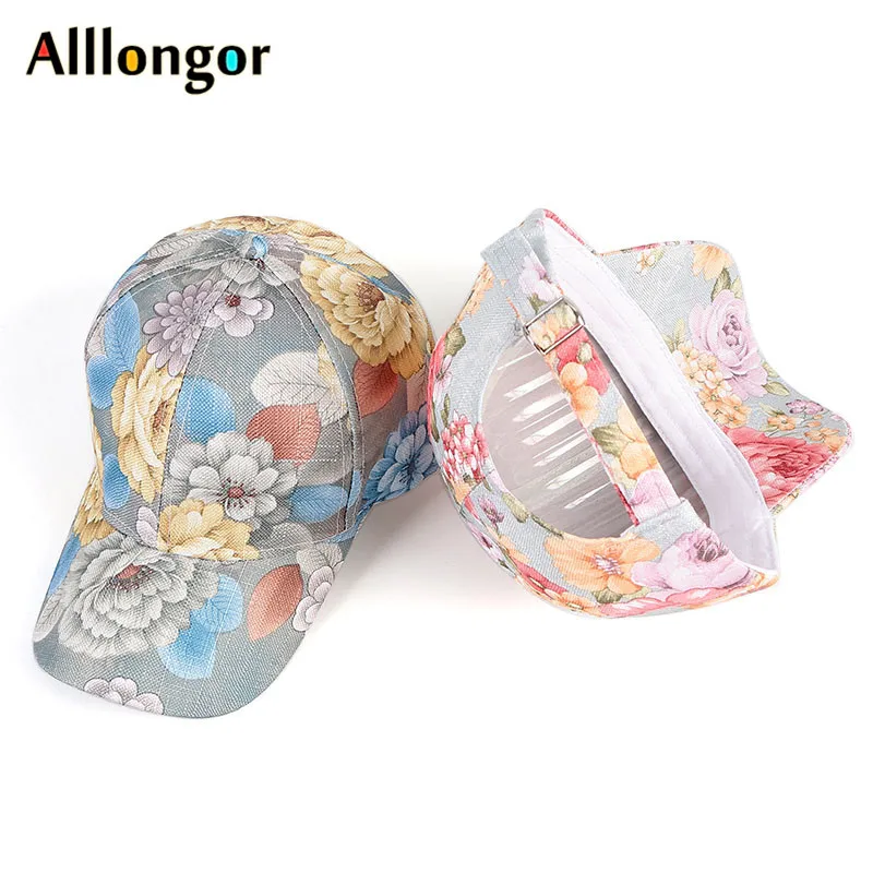 New 2024 Summer Floral Print Baseball Cap Women Snapback Hat Hip Hop Casquette Femme Gorra Mujer