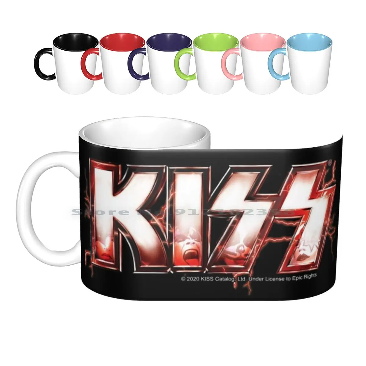 Kissロック-オルゴールのロゴが付いたバー,コーヒーカップ,ミルクティー,kissファン,アート,赤