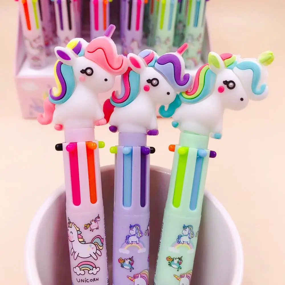 36 pcs/lot Kawaii Unicorn 6 Colors Ballpoint Pen Cute ball pens School Office writing Supplies Stationery Gift