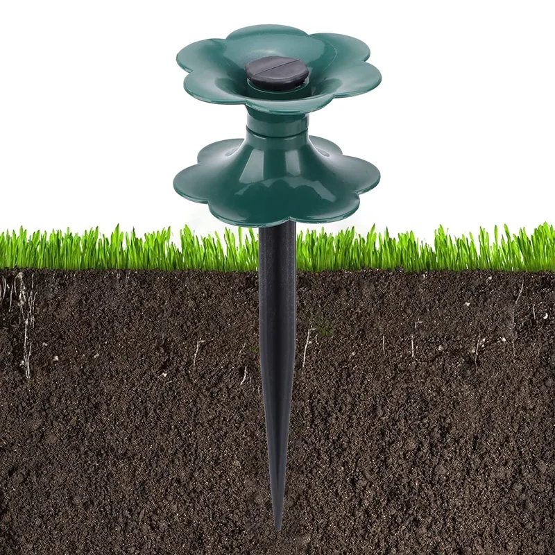 6 Pack Garden Hose Guide Spike,Duty Dark Green Spin Top, Keeps Garden Hose Out of Flower Beds, for Plant Protection