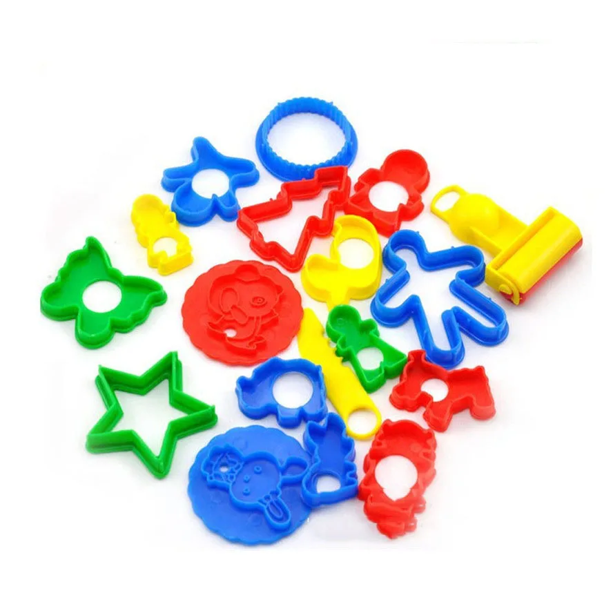 18Pcs/set DIY Clay Plasticine Mold Modeling Clay Building Tools Kits Animal Shape Moulds Play Dough Toy for Children Gift