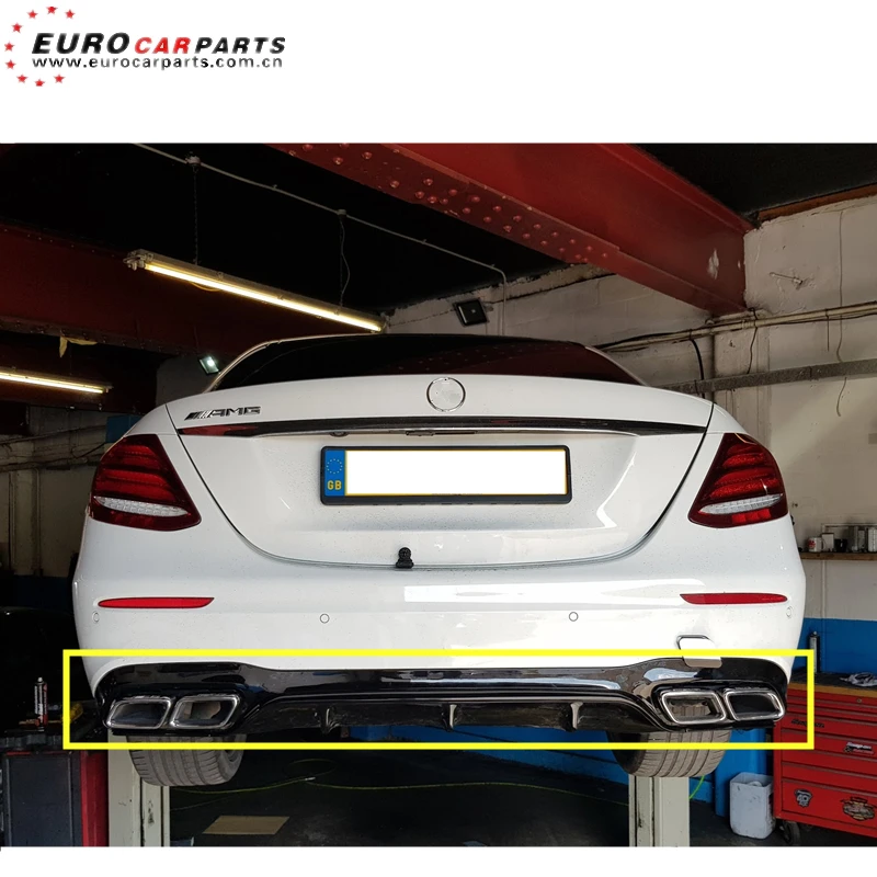 W213 diffuser with exhaust tips fit for W213 sport style 2017year~ to E63 A-style rear diffuser for W213 E63 diffuser with tips