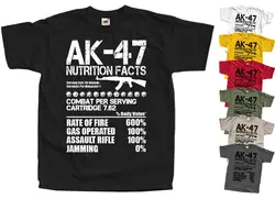 Funny Russian Kalashnikov AK-47 Assault Rifle Nutrition Facts T-Shirt Summer Cotton Short Sleeve O-Neck Men's T Shirt New S-3XL