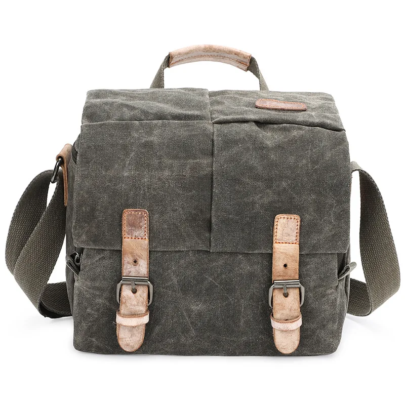 Vintage Canvas Photography Shoulder Bag Sling SLR Camera Carrying Case Small Travel Casual Messenger Bags for Nikon Sony Canon