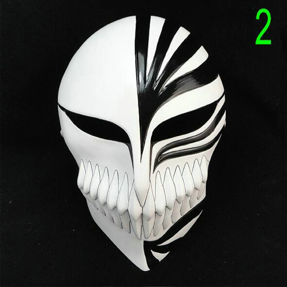 Imagem -04 - Lixívia Kurosaki Ichigo Design Máscara Facial Preta Branca Vermelha para Cosplay Máscaras Dia das Bruxas Festa Cheia de Resina com Máscara Facial para Adultos