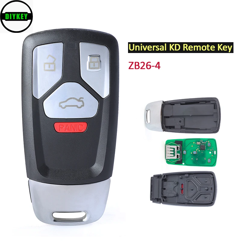 KEYDIY ZB26-4 Universal 5 Buttons Smart Key for KD-X2 Car Key Remote Replacement Fit for More than 2000 Models