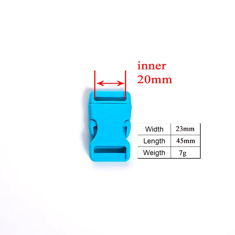 (plastic buckle+Tri-Glid+square keeper+D ring) DIY dog collar 20mm webbing sewing quality beautiful accessory premium lake blue