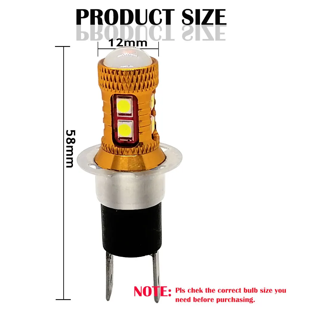 مصباح ضباب للسيارة H3C ، مصباح أمامي فائق السطوع 3030 8SMD ، 12 فولت ، 1200LM ، ضوء النهار ، القيادة ، لمبة السيارة ، أبيض 6500k ، 2 قطعة #5
