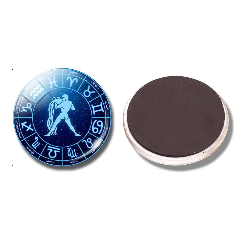 12 Constellation Fridge Magnet Zodiac Sign 30MM Refrigerator Magnets Leo Scorpio Aries Pisces Birthday Fridge Sticker Home Decor