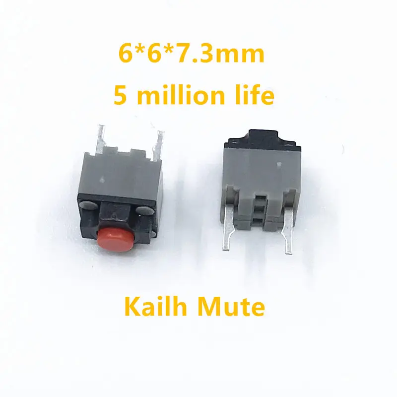 10Pcs Kailh Mute button 6*6*7.3mm quare silent micro switch  button 6X6X7.3mm